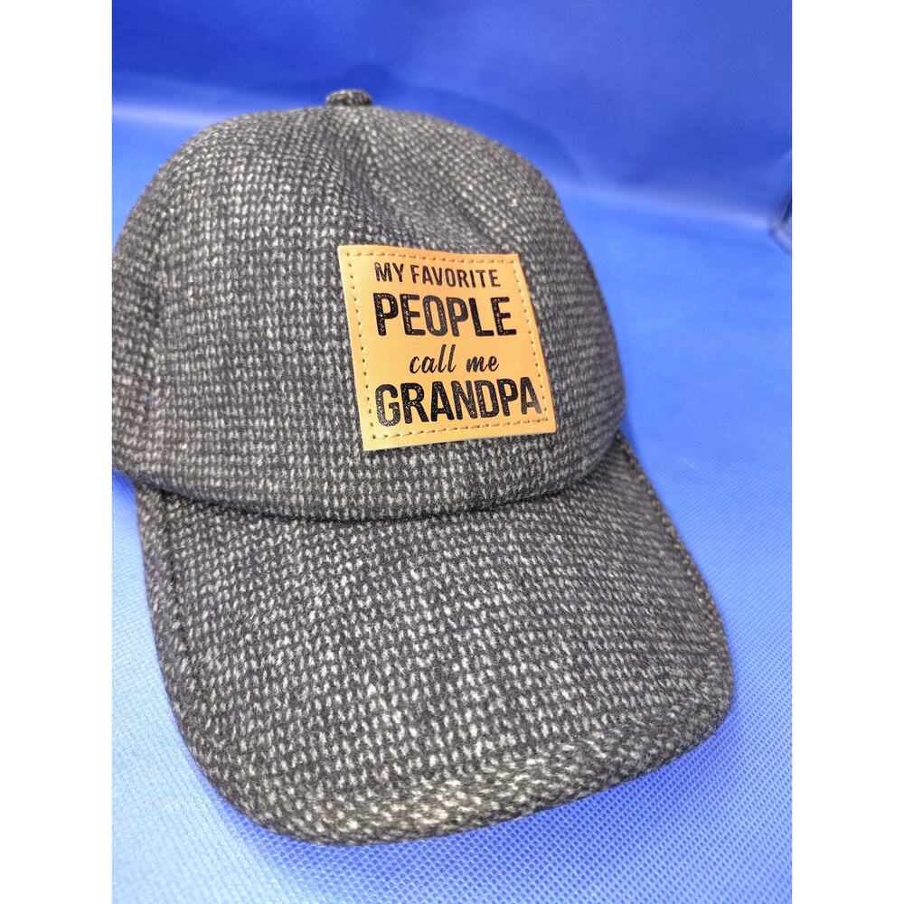Mens winter ball cap " My favorite people call me grandpa" with ear muffs